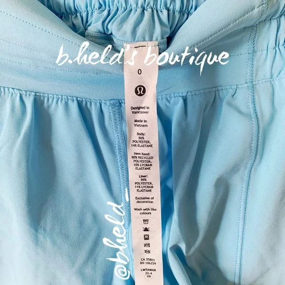 lululemon Hotty Hot High-Rise Lined Short 2.5 Blue Chill Size 0 Brand New NWT